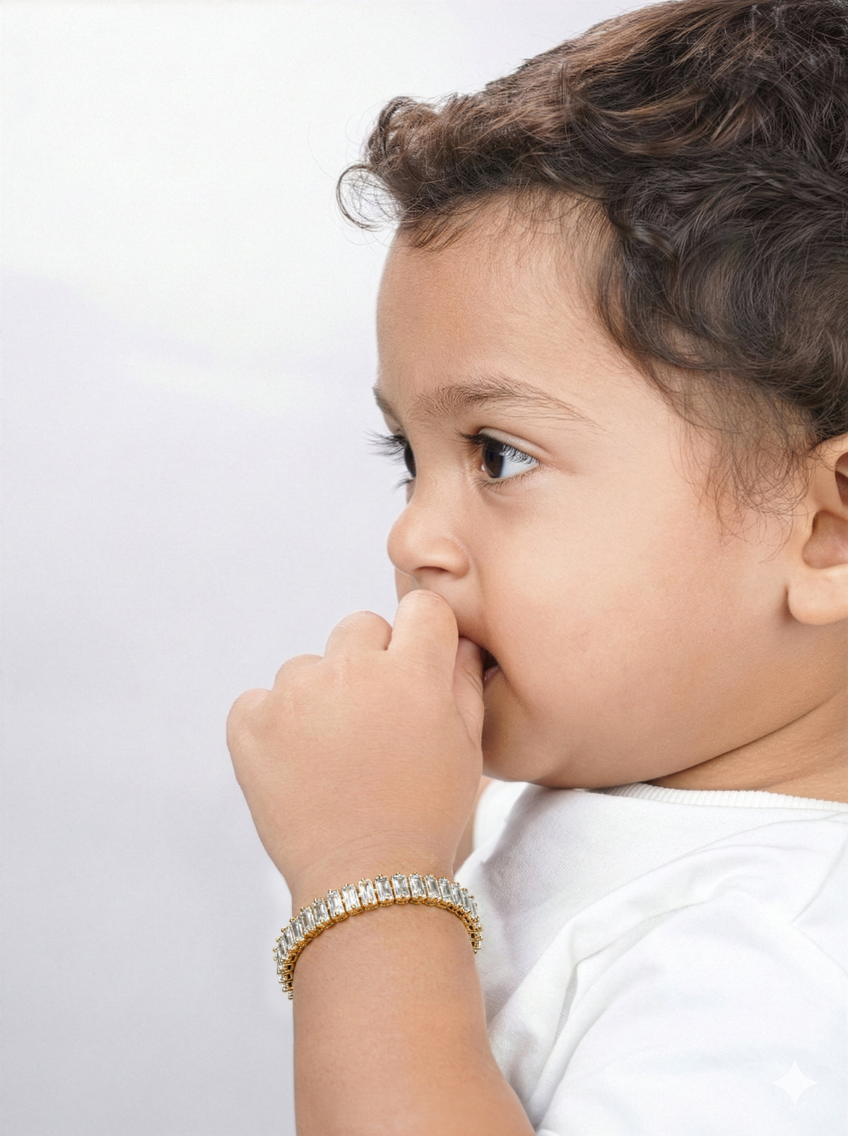Sparkle Baguette 18K Gold plated Tennis Kid's Bracelet