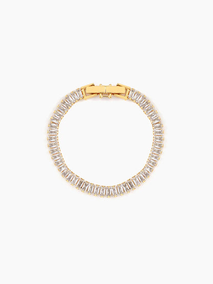 Sparkle Baguette 18K Gold plated Tennis Kid's Bracelet