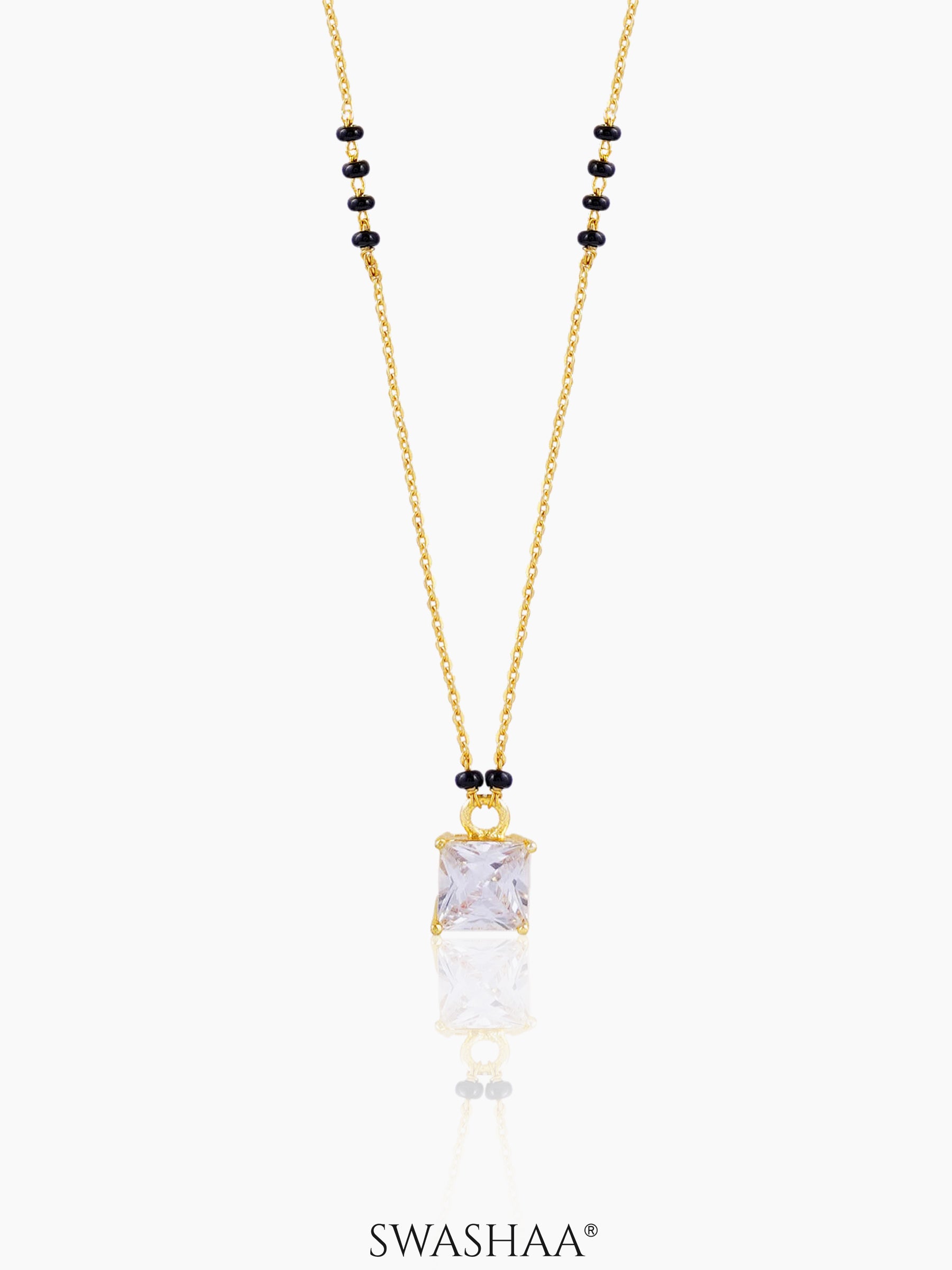 Square Solitaire 18K Gold Plated Mangalsutra