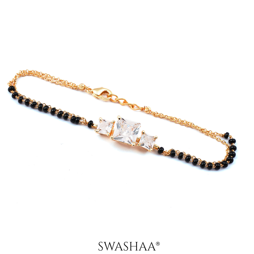 Square Solitaire 18K Gold Plated Mangalsutra Bracelets