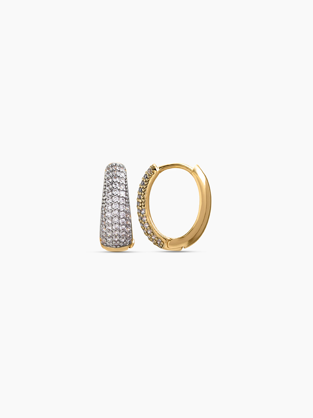 Stacy Diamond 18K Gold Plated Women's Hoop Earrings