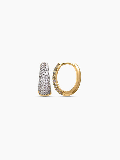 Stacy Diamond 18K Gold Plated Women's Hoop Earrings