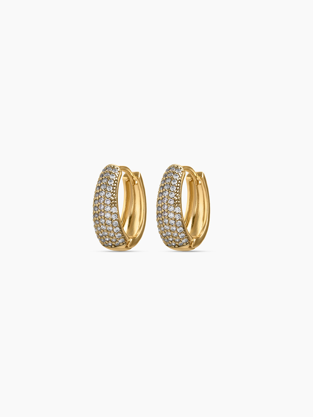 Stacy Diamond 18K Gold Plated Women's Hoop Earrings