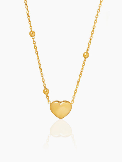 Statement Heart Charm Beads 18K Gold Plated Necklace