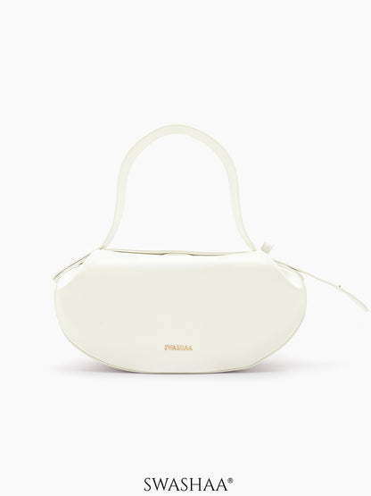 Stella White Women's Leather Shoulder Bag