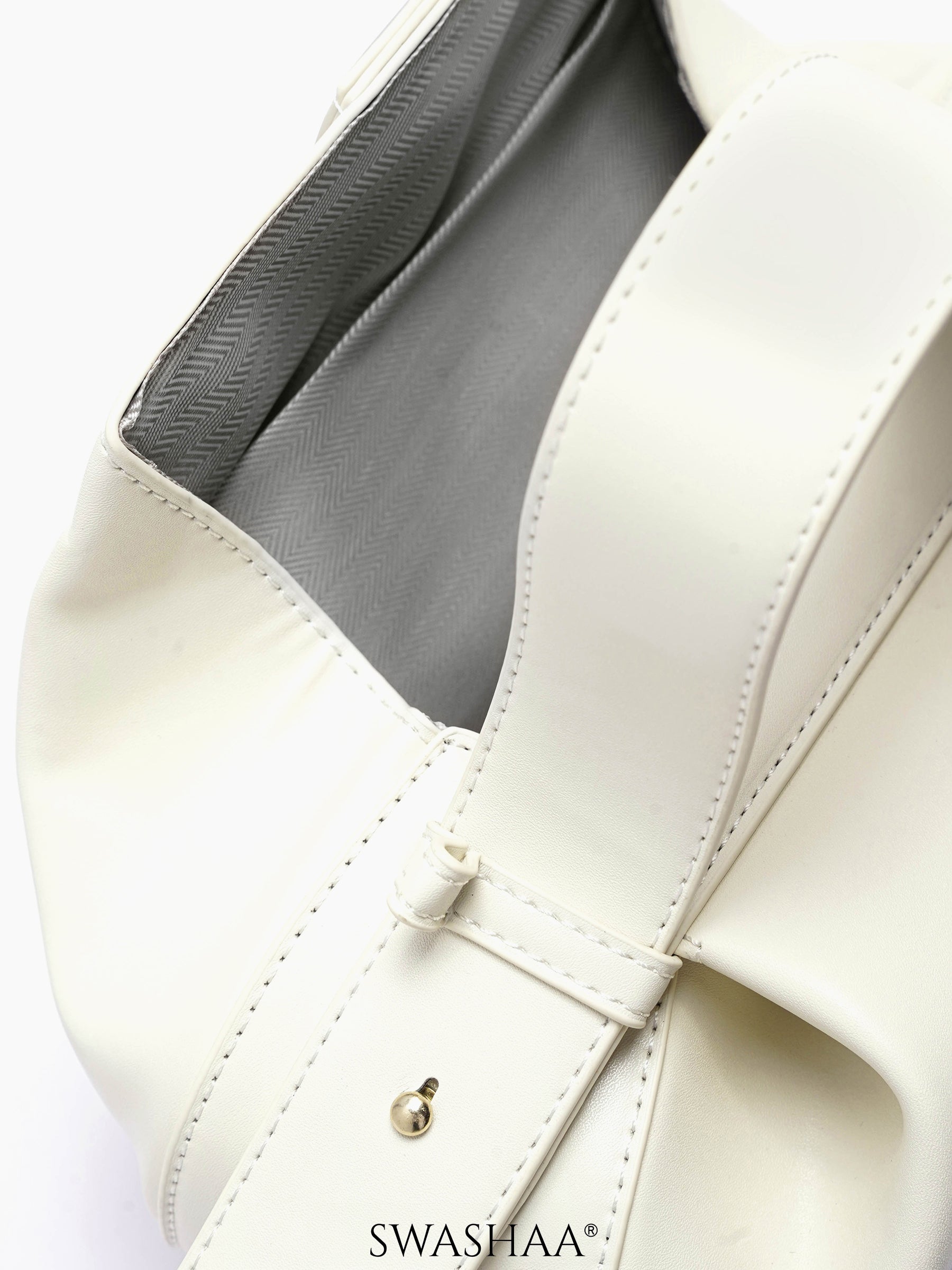 Stella White Women's Leather Shoulder Bag