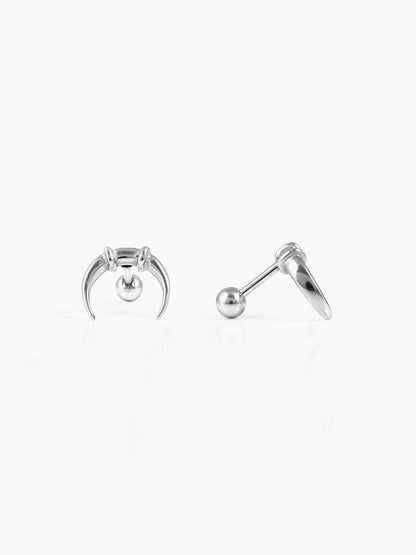 Steven Crescent Moon Men's Claw Studs Earrings