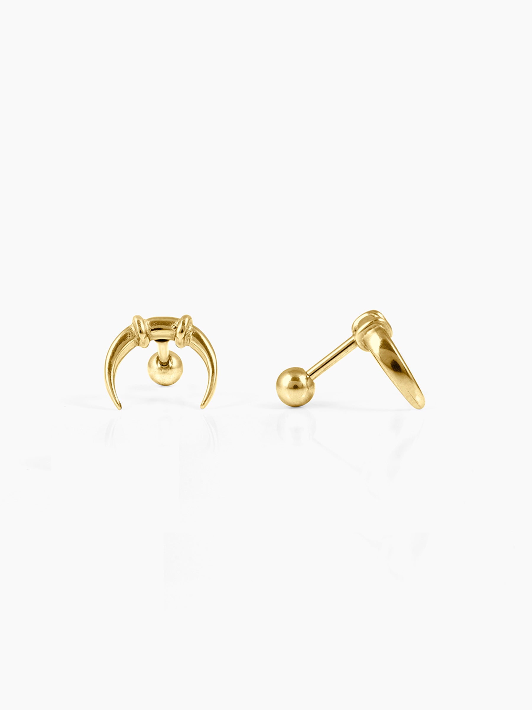 Steven Crescent Moon Men's Claw Studs Earrings