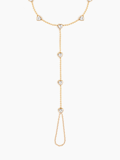 Stormi Diamond Heart 18K Gold Plated Women's Ring Bracelet