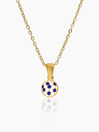 Striker Football Charm 18K Gold Plated Kid's Chain Pendant Necklace