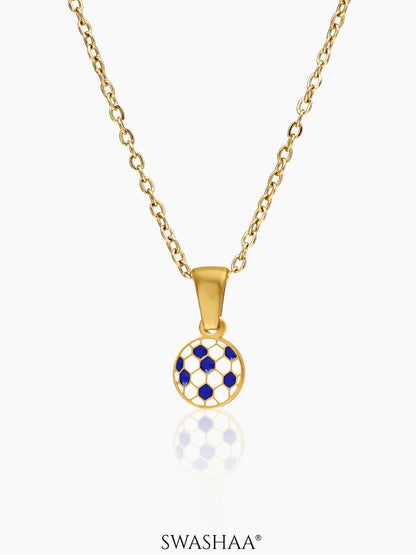 Striker Football Charm 18K Gold Plated Kid's Chain Pendant Necklace