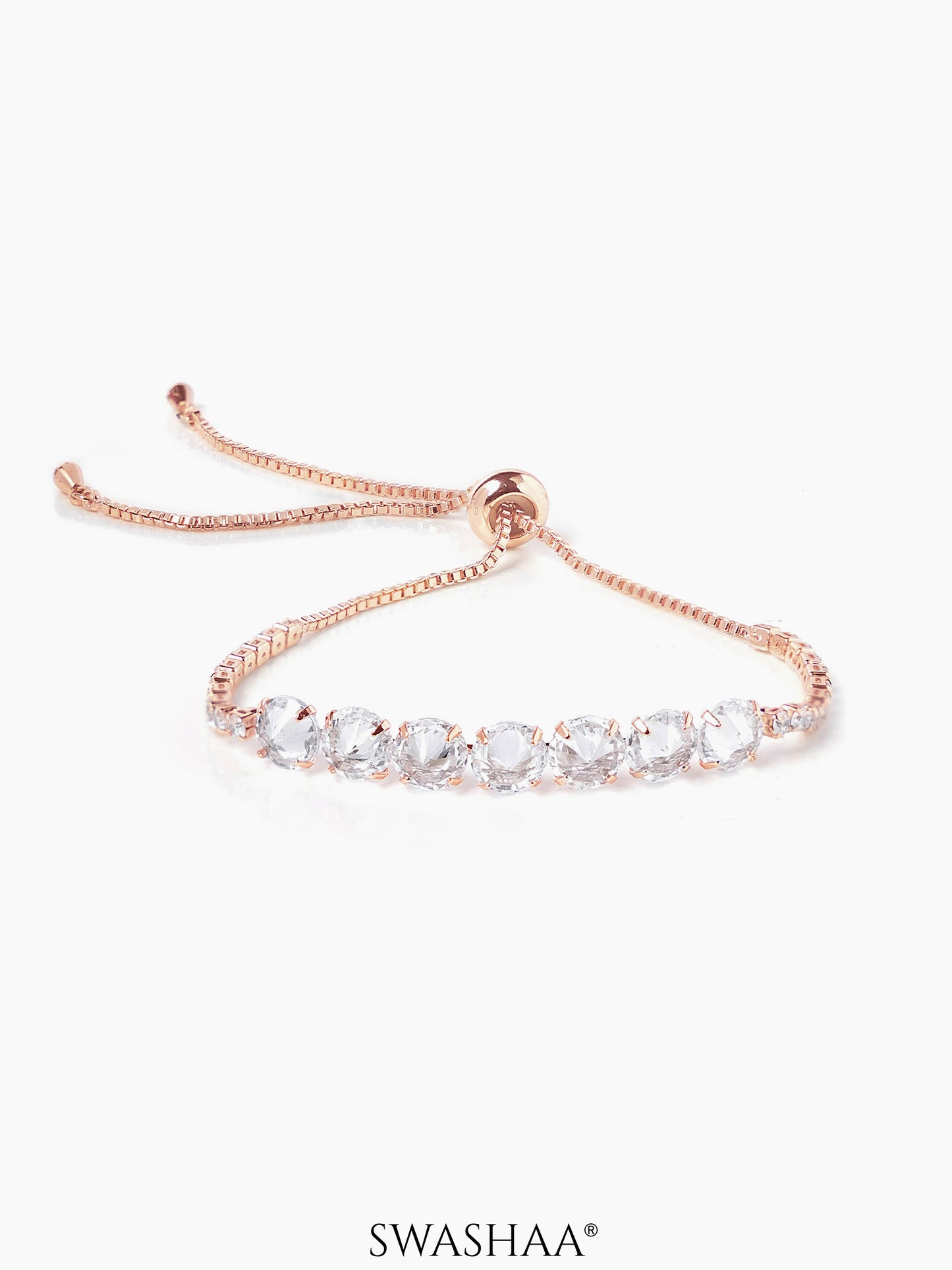 Studded Diamond Rosegold Plated Bracelet