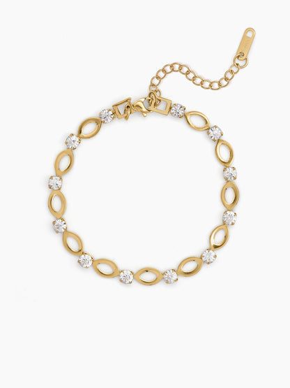 Sudhir Diamond Solitaire Chain Link 18K Gold Plated Rakhi