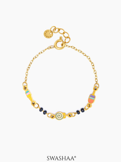 Sugar Bliss Charm 18K Gold Plated Kid's Nazariya Loose Bracelet