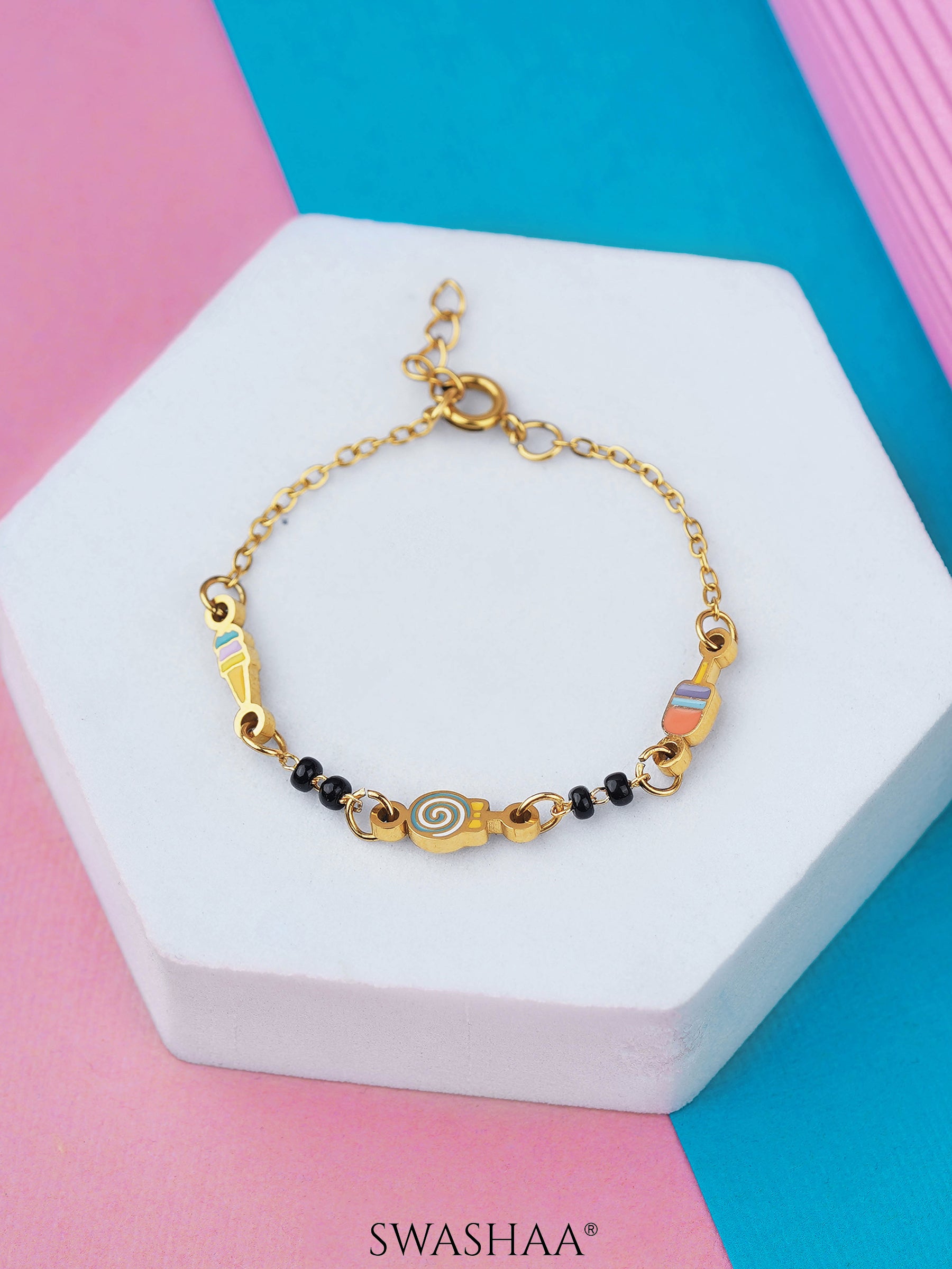 Sugar Bliss 18K Gold Plated Kid's Nazariya Bracelet