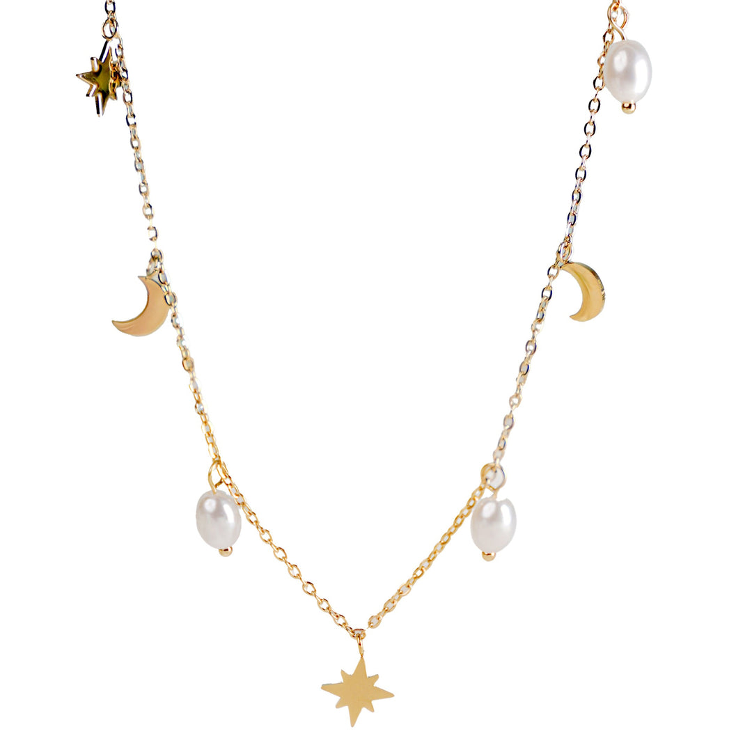 Sun & Moon 18K Gold Plated Necklace