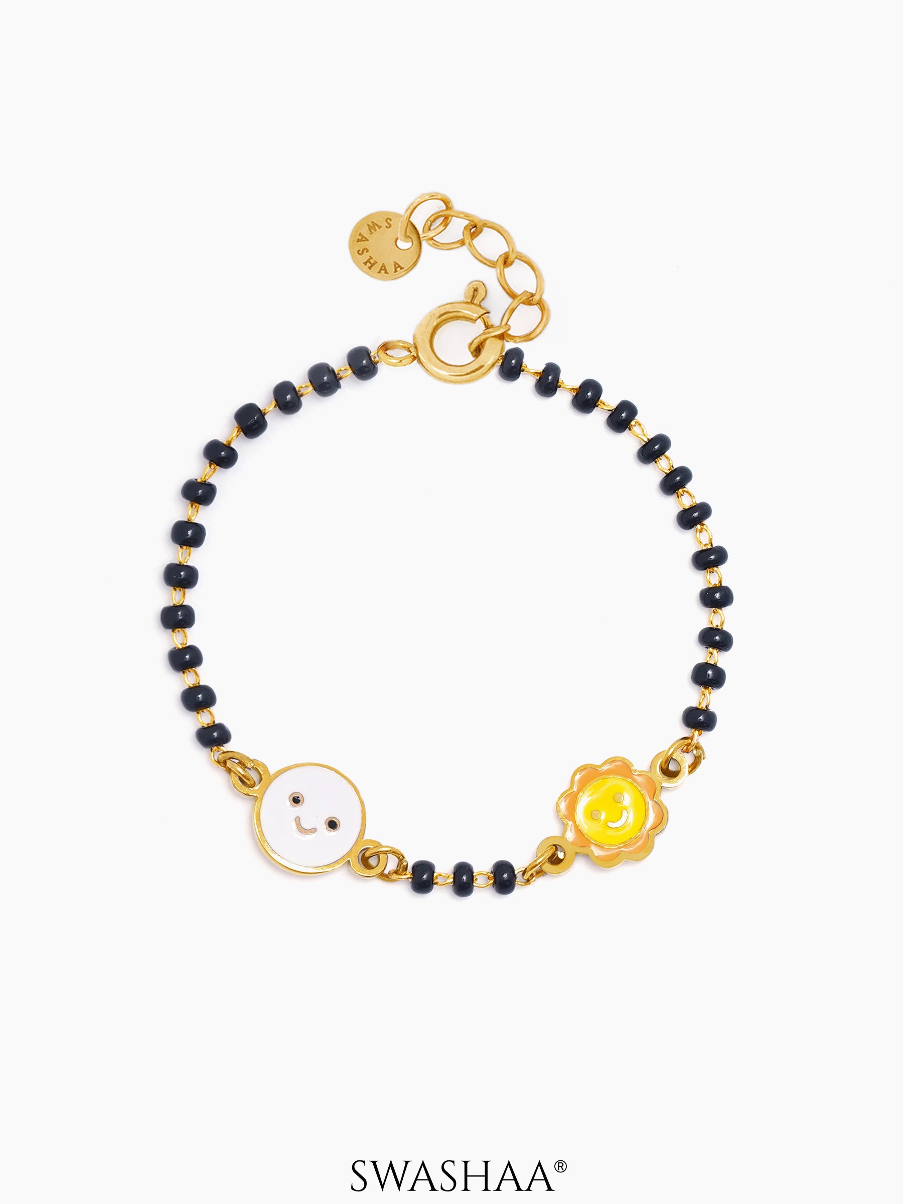 Sun & Moon Charms 18K Gold Plated Kid's Nazariya Bracelet