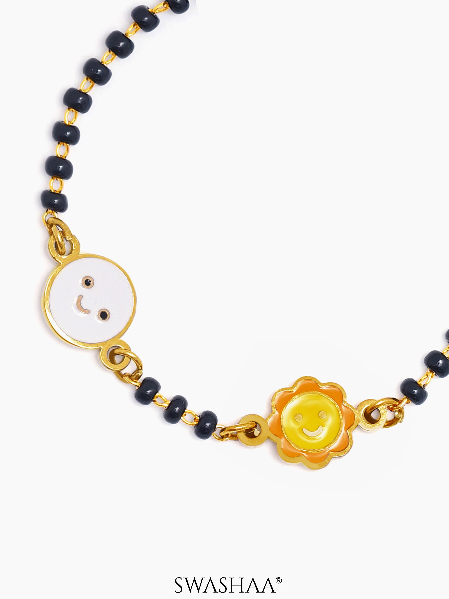 Sun & Moon Charms 18K Gold Plated Kid's Nazariya Bracelet