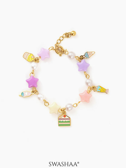 Super Stars Charms 18K Gold Plated Kid's Loose Bracelet