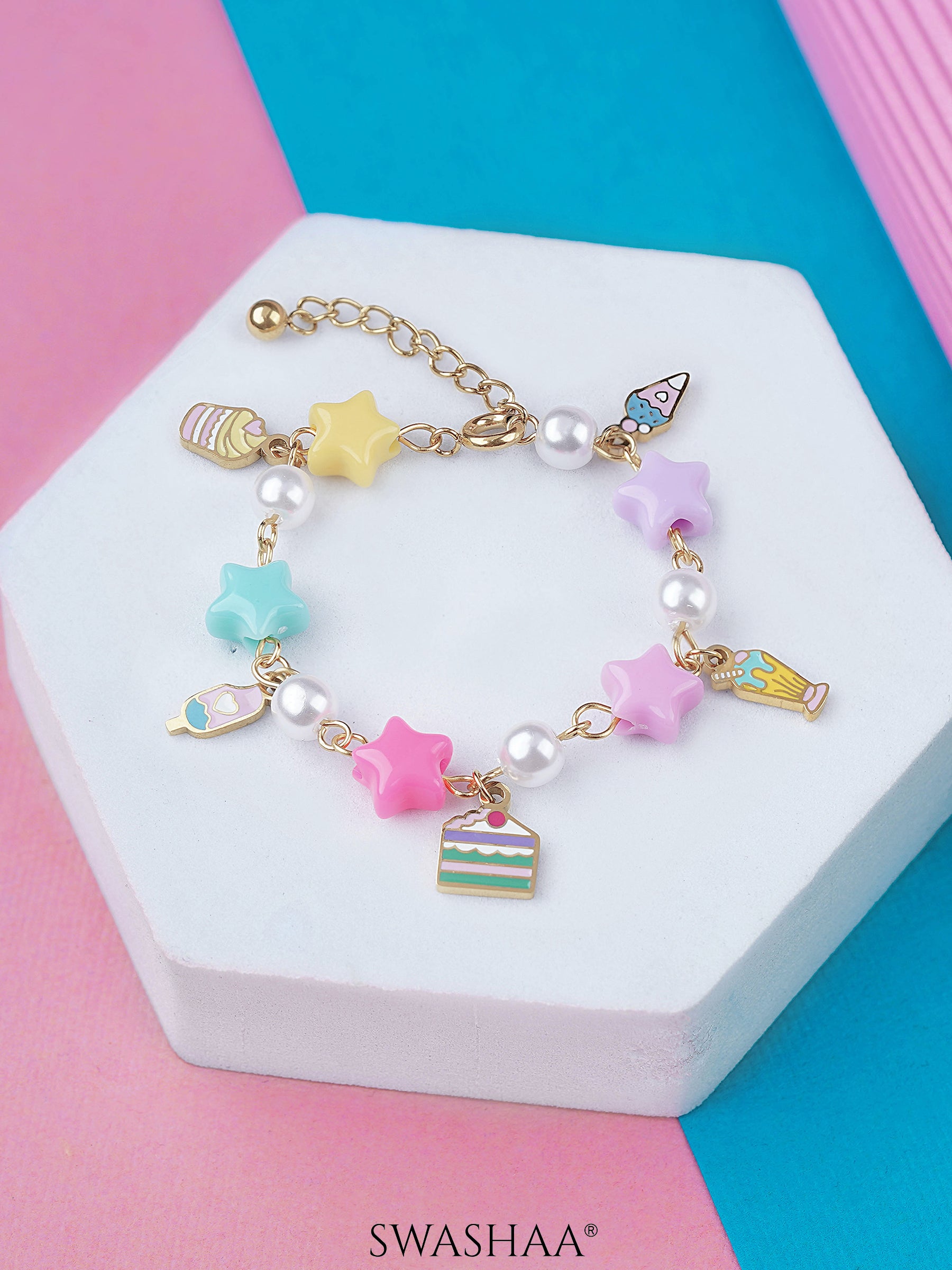 Super Stars Charms 18K Gold Plated Kid's Loose Bracelet