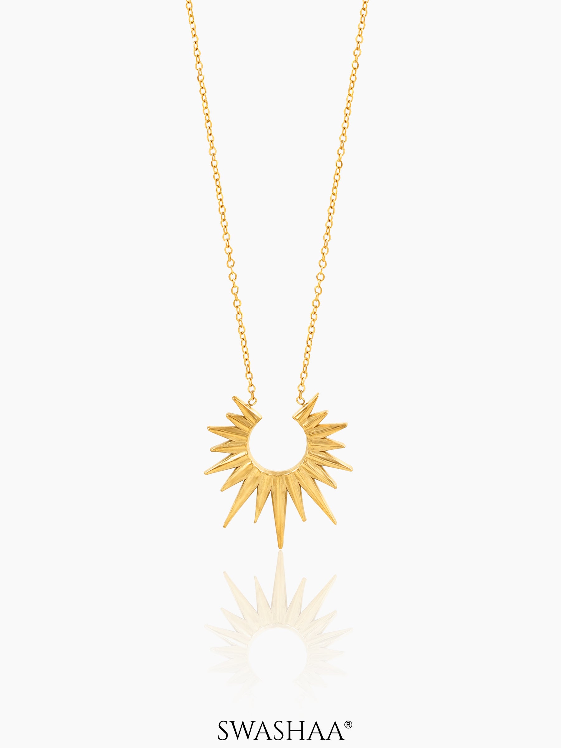 Suri Sunburst Charm 18K Gold Plated Necklace