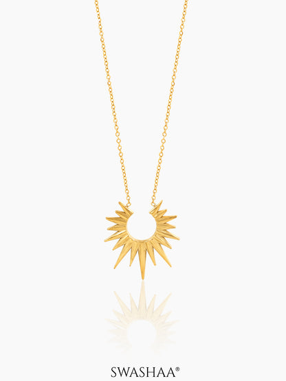Suri Sunburst Charm 18K Gold Plated Necklace