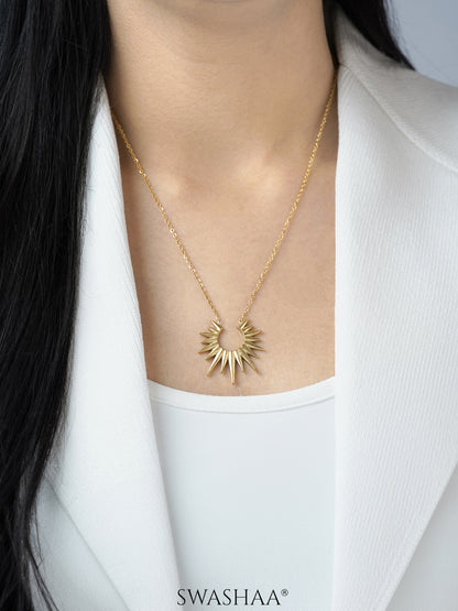 Suri Sunburst Charm 18K Gold Plated Necklace