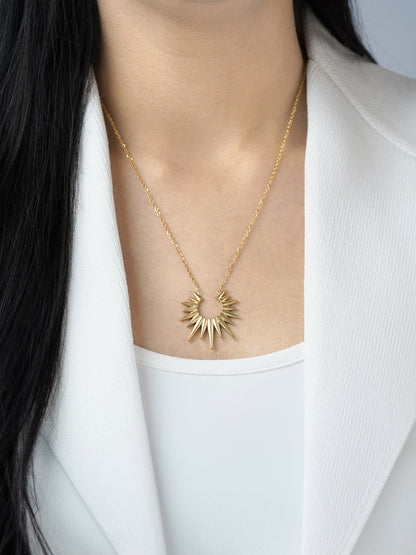 Suri Sunburst Charm 18K Gold Plated Necklace