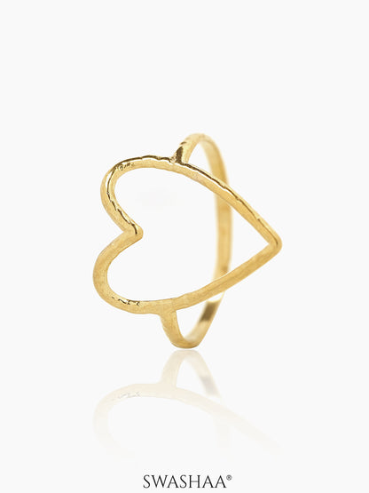 Susana Heart Shaped 18K Gold Plated Ring