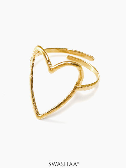 Susana Heart Shaped 18K Gold Plated Ring