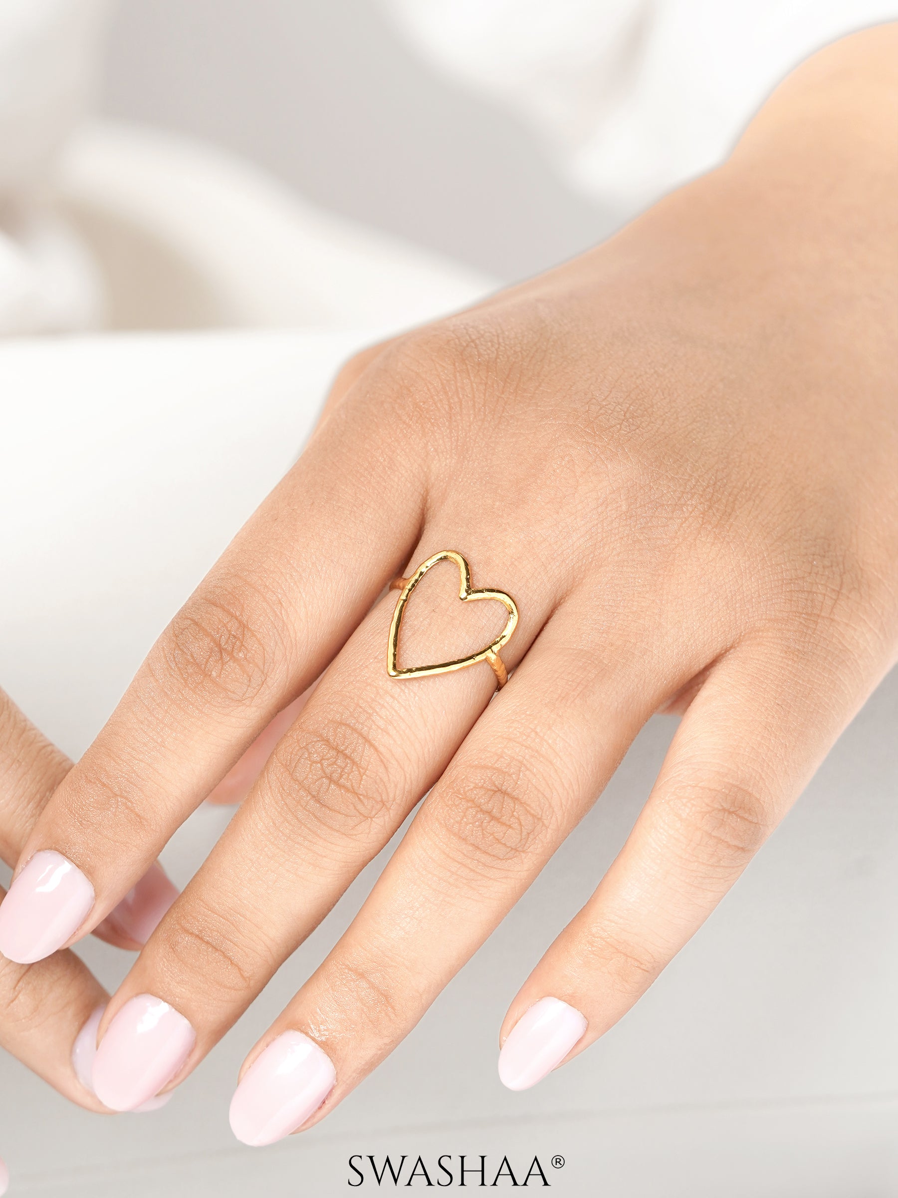 Susana Heart Shaped 18K Gold Plated Ring
