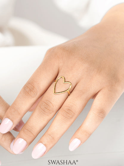 Susana Heart Shaped 18K Gold Plated Ring