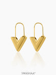 Svara V-Drop Women's Hoop Earrings