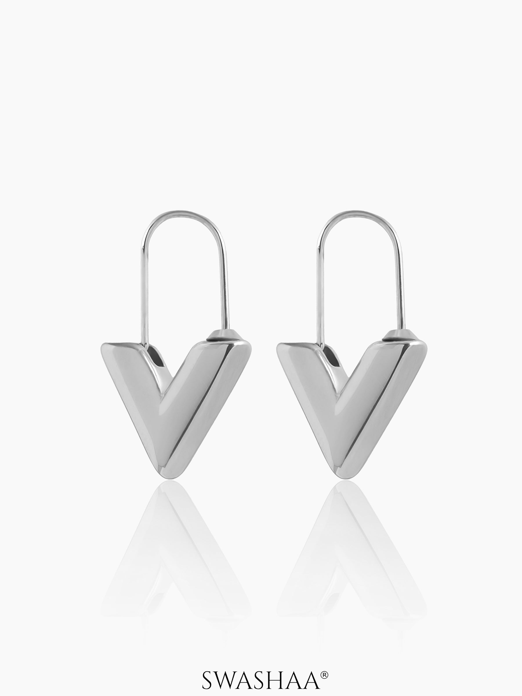 Svara V-Drop Women's Hoop Earrings
