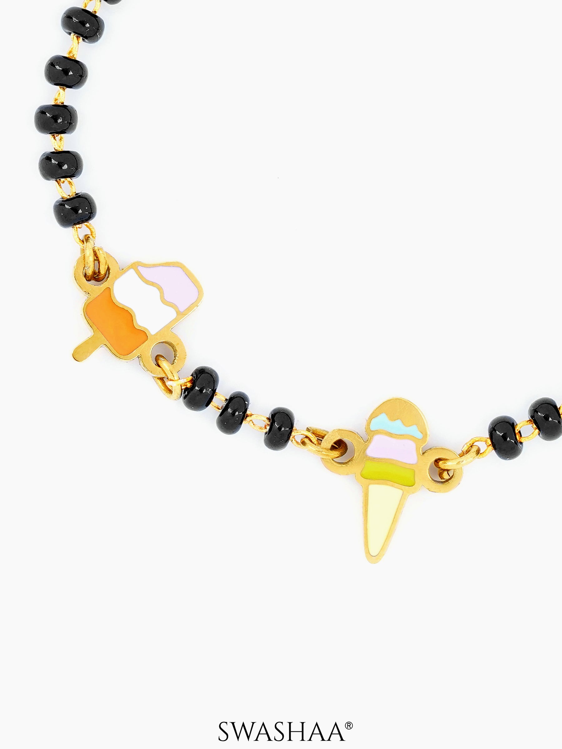 Sweet Treat Ice Cream Charms 18K Gold Plated Kid's Nazariya Loose Bracelet