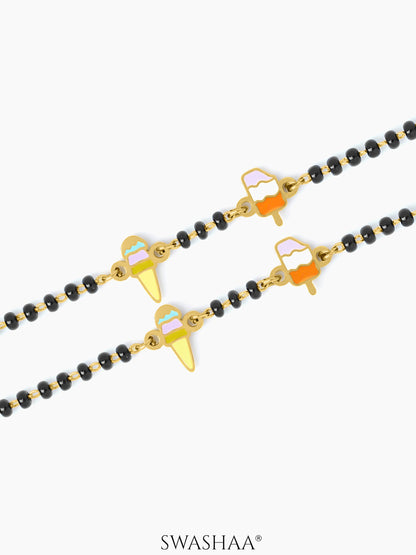 Sweet Treat Ice Cream Charms 18K Gold Plated Kid's Nazariya Loose Bracelet
