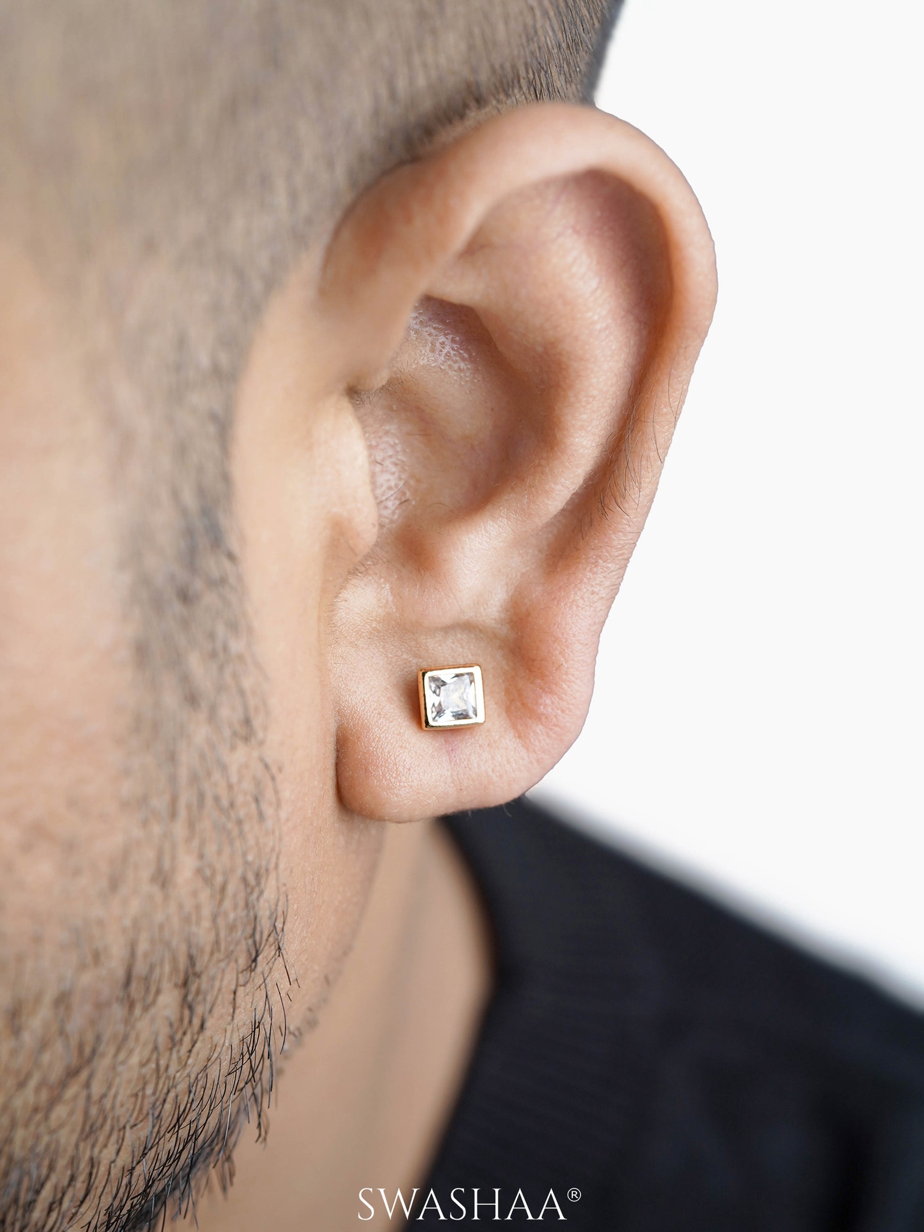 Swift Diamond Rosegold Plated Men's Stud Earrings
