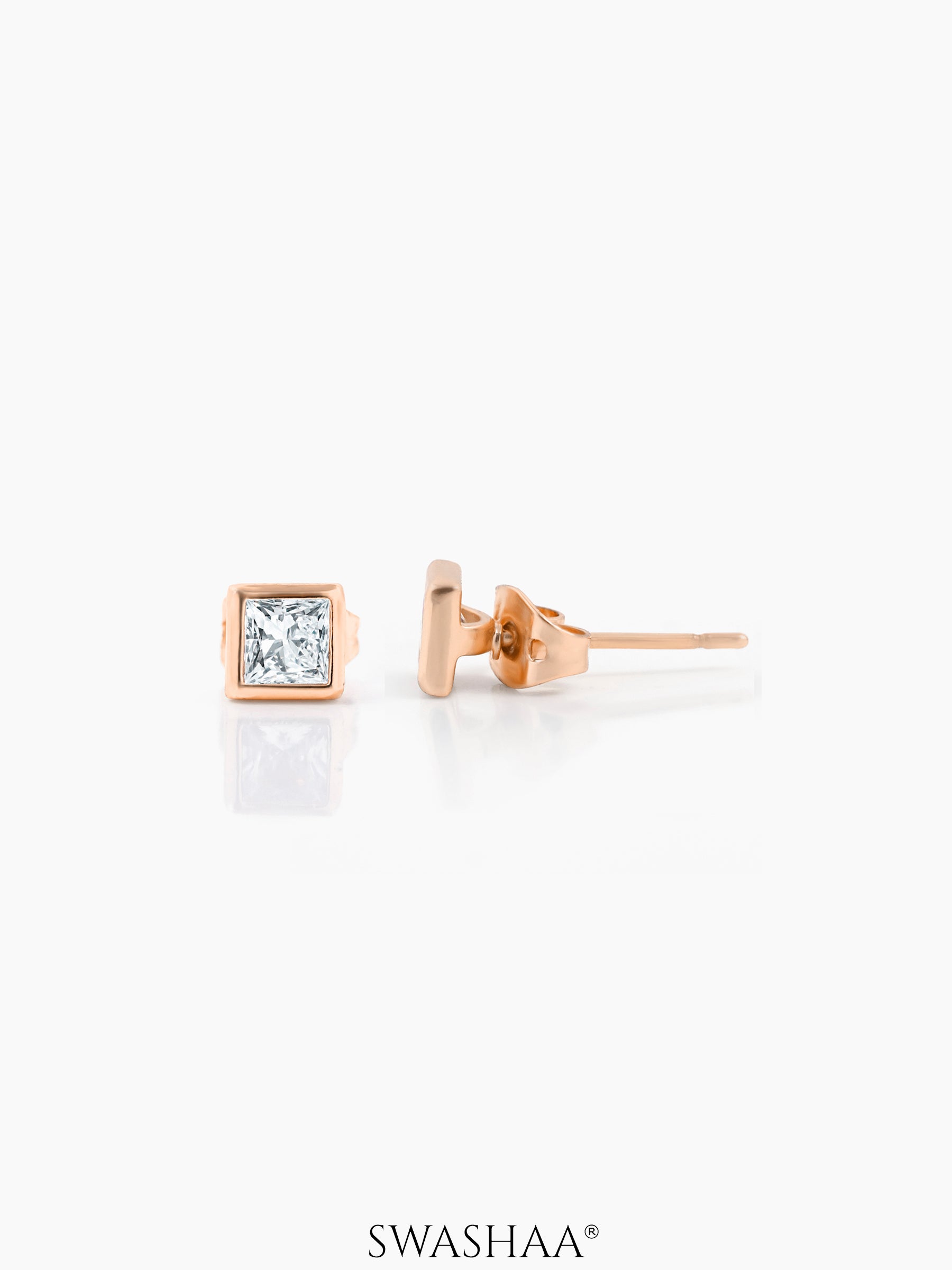 Swift Diamond Rosegold Plated Men's Stud Earrings