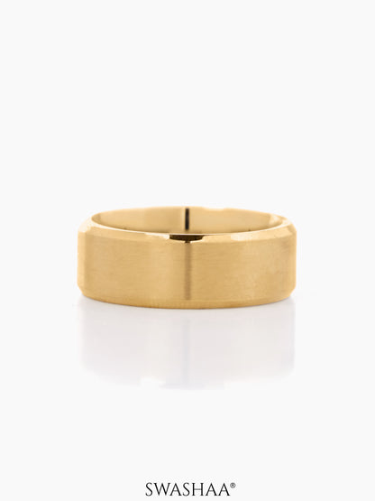 Sylvan Solid 18K Gold Plated Band Men's Ring