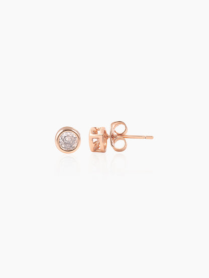 Taylor Diamond Rosegold Plated Men's Stud Earrings