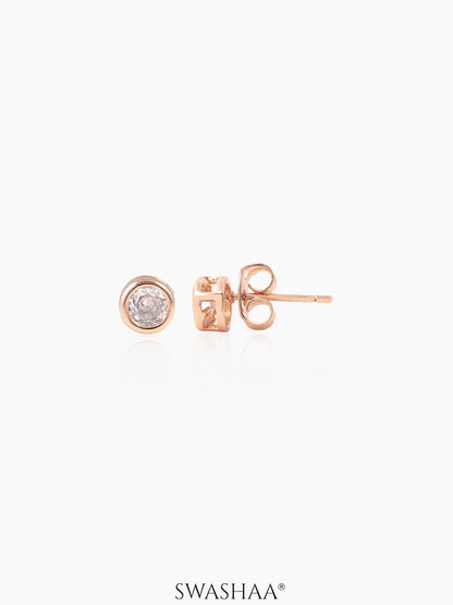Taylor Diamond Rosegold Plated Men's Stud Earrings