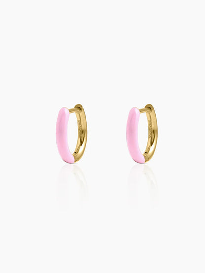Taffy Pink Charm 18K Gold Plated Kid's Hoop Earrings