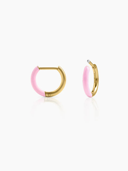 Taffy Pink Charm 18K Gold Plated Kid's Hoop Earrings