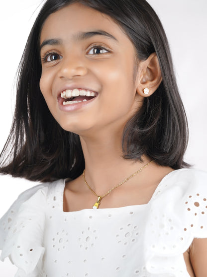 Tall Tots Giraffe Charm 18K Gold Plated Kid's Chain Pendant Necklace