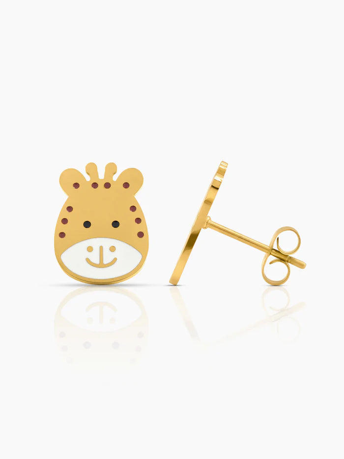 Tall Tots Giraffe Charm 18K Gold Plated Kid's Stud Earrings