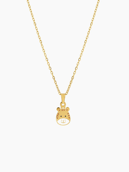 Tall Tots Giraffe Charm 18K Gold Plated Kid's Chain Pendant Necklace