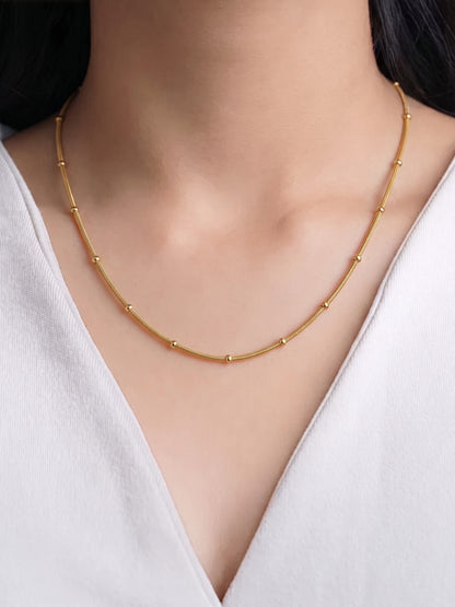 Talora Beaded 18K Gold Plated Women's Snake Chains
