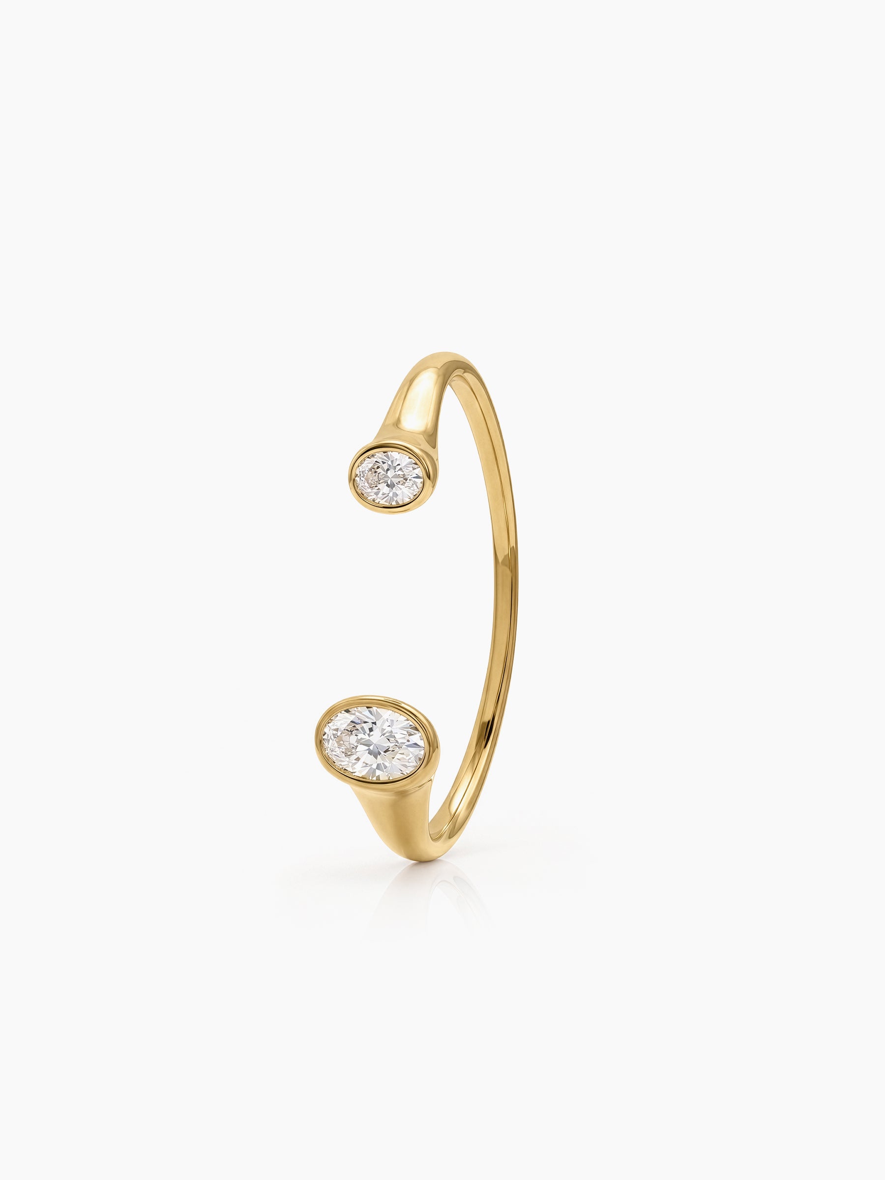 Tamira Solitaire 18K Gold Plated Women's Cuff Bracelets