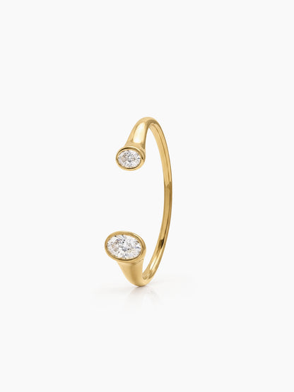 Tamira Solitaire 18K Gold Plated Women's Cuff Bracelets