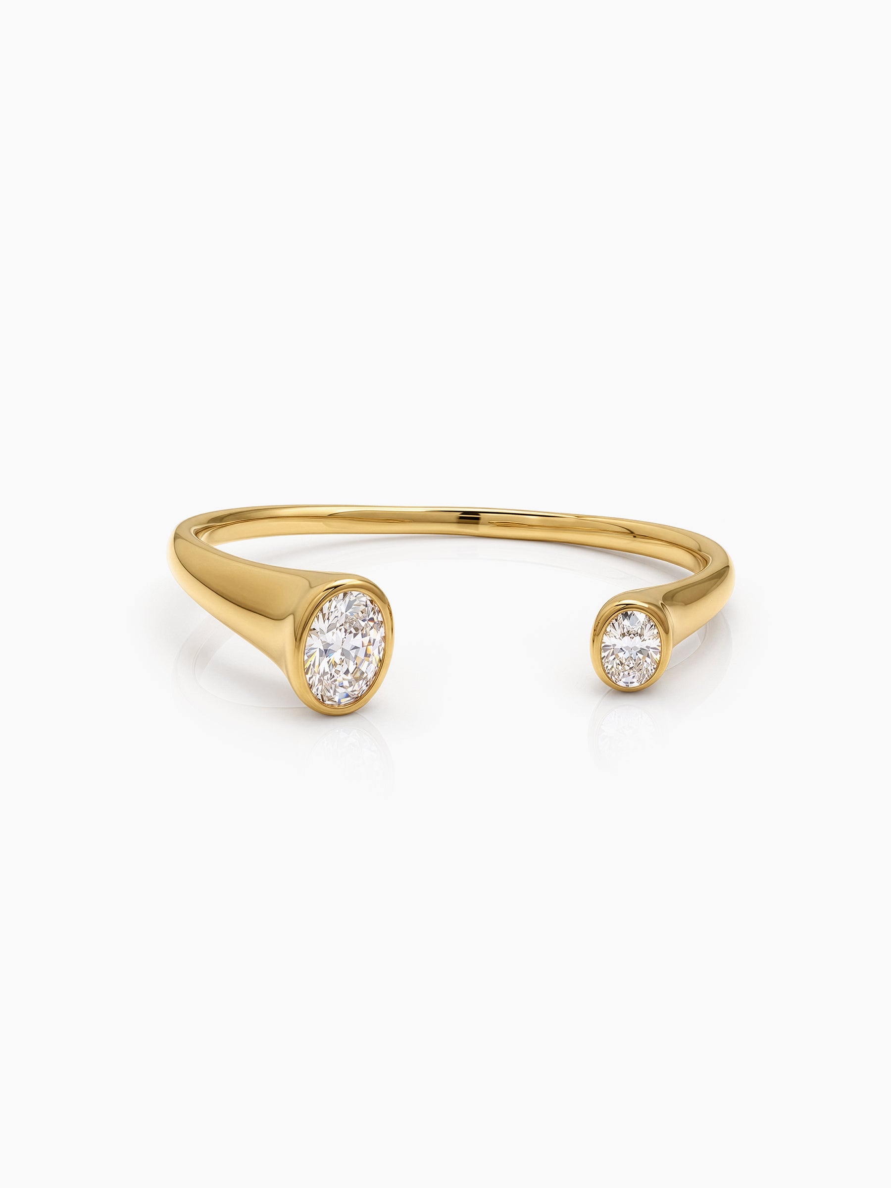 Tamira Solitaire 18K Gold Plated Women's Cuff Bracelets